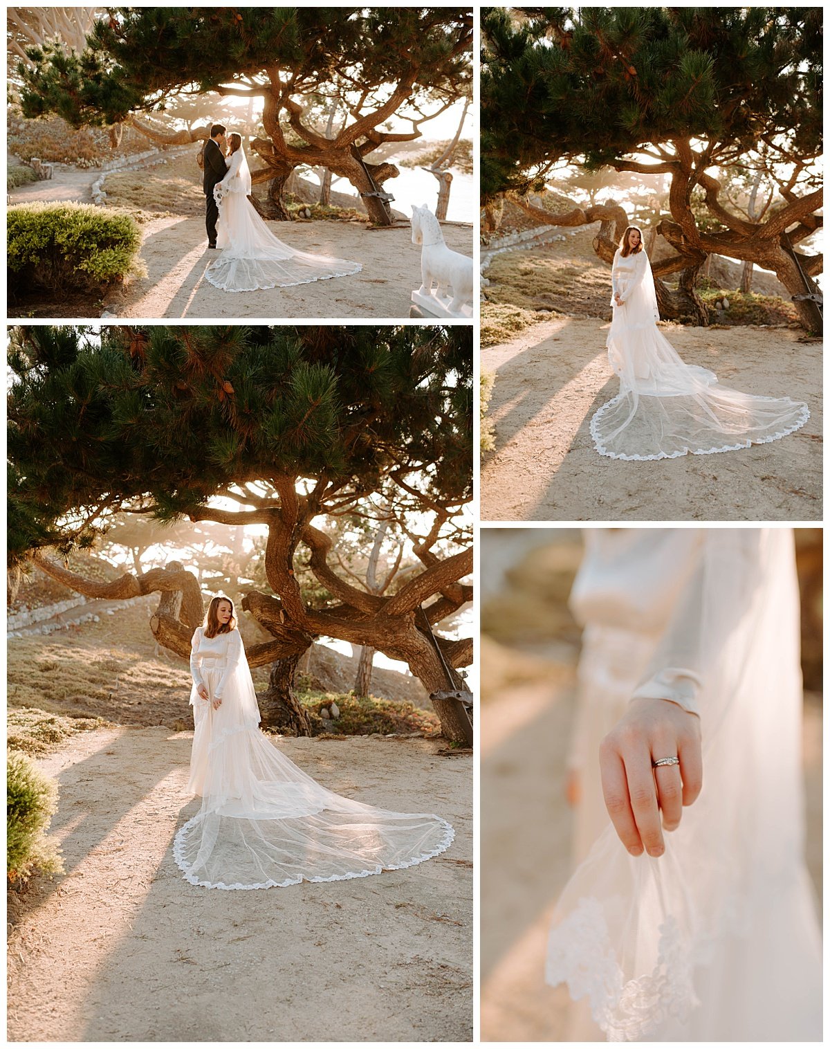 bride and groom scenic photography for downtown Carmel Elopement