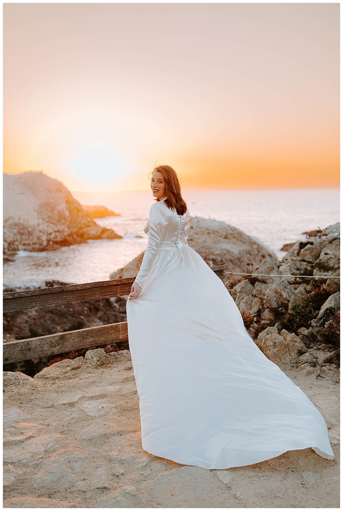 long sleeve bridal gown for downtown Carmel Elopement