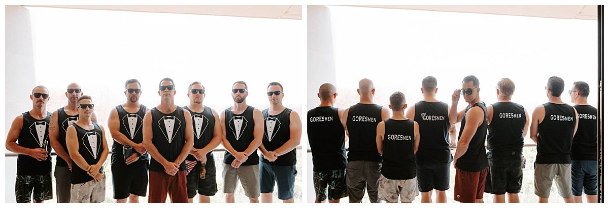 groom and groomsmen photos for spring destination wedding at the Secrets Bahia Mita Surf and Sand Resort