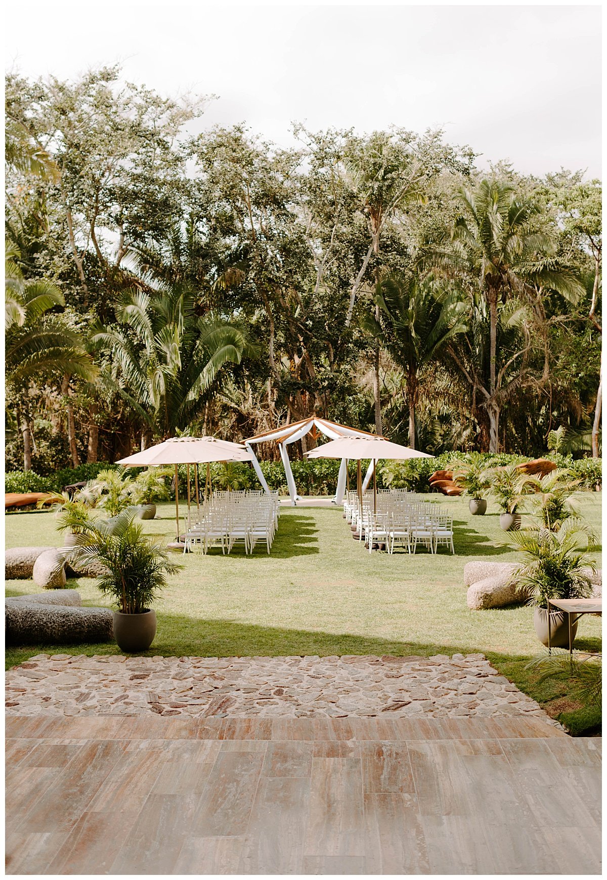 outdoor wedding ceremony for spring destination wedding at the Secrets Bahia Mita Surf and Sand Resort