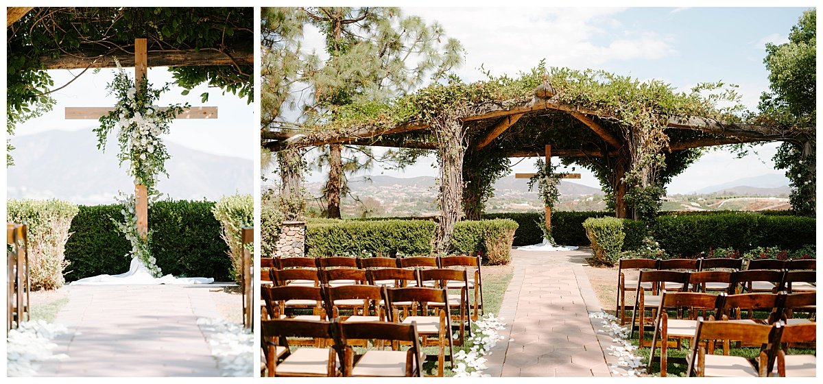 outdoor ceremony for wedding at the south coast winery