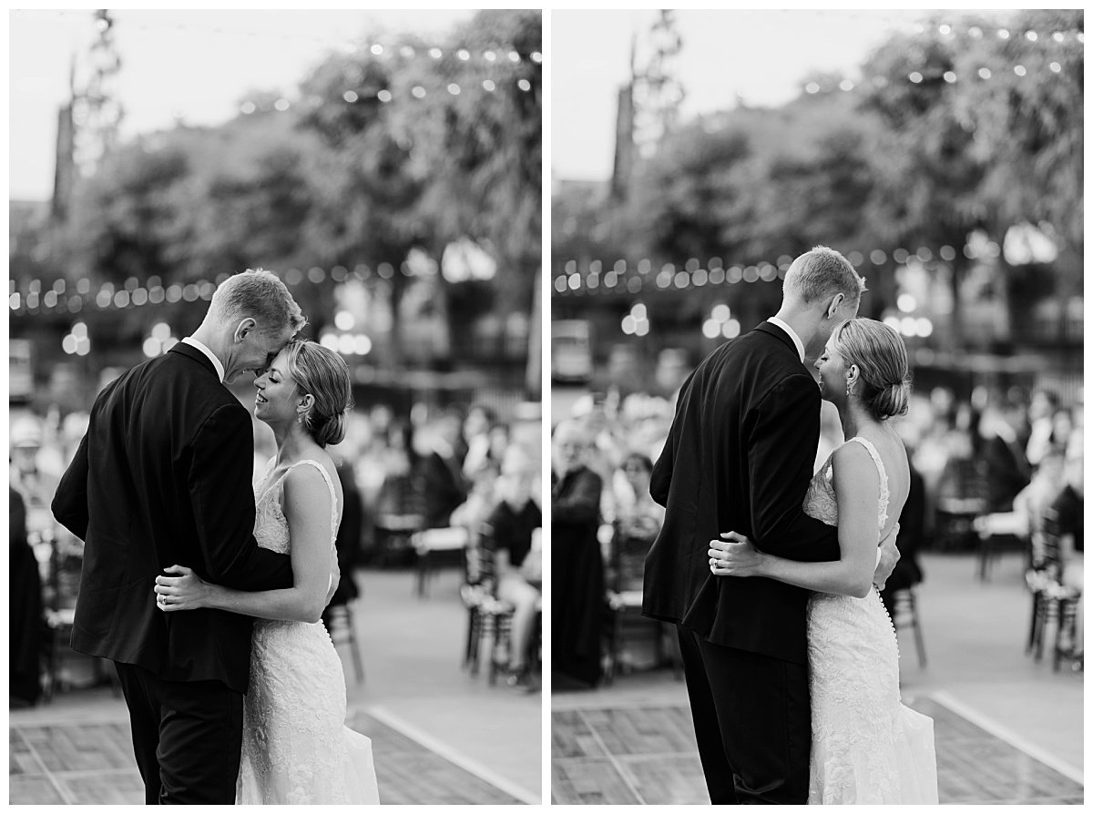 bride and groom first dance for wedding at the south coast winery