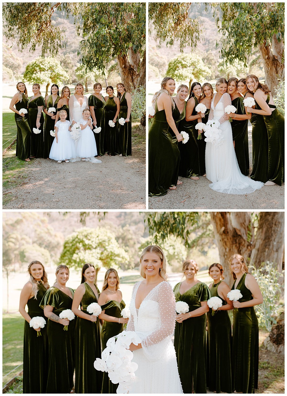 hunter green bridesmaids dresses for Classic Wedding at The Ranch at Laguna Beach