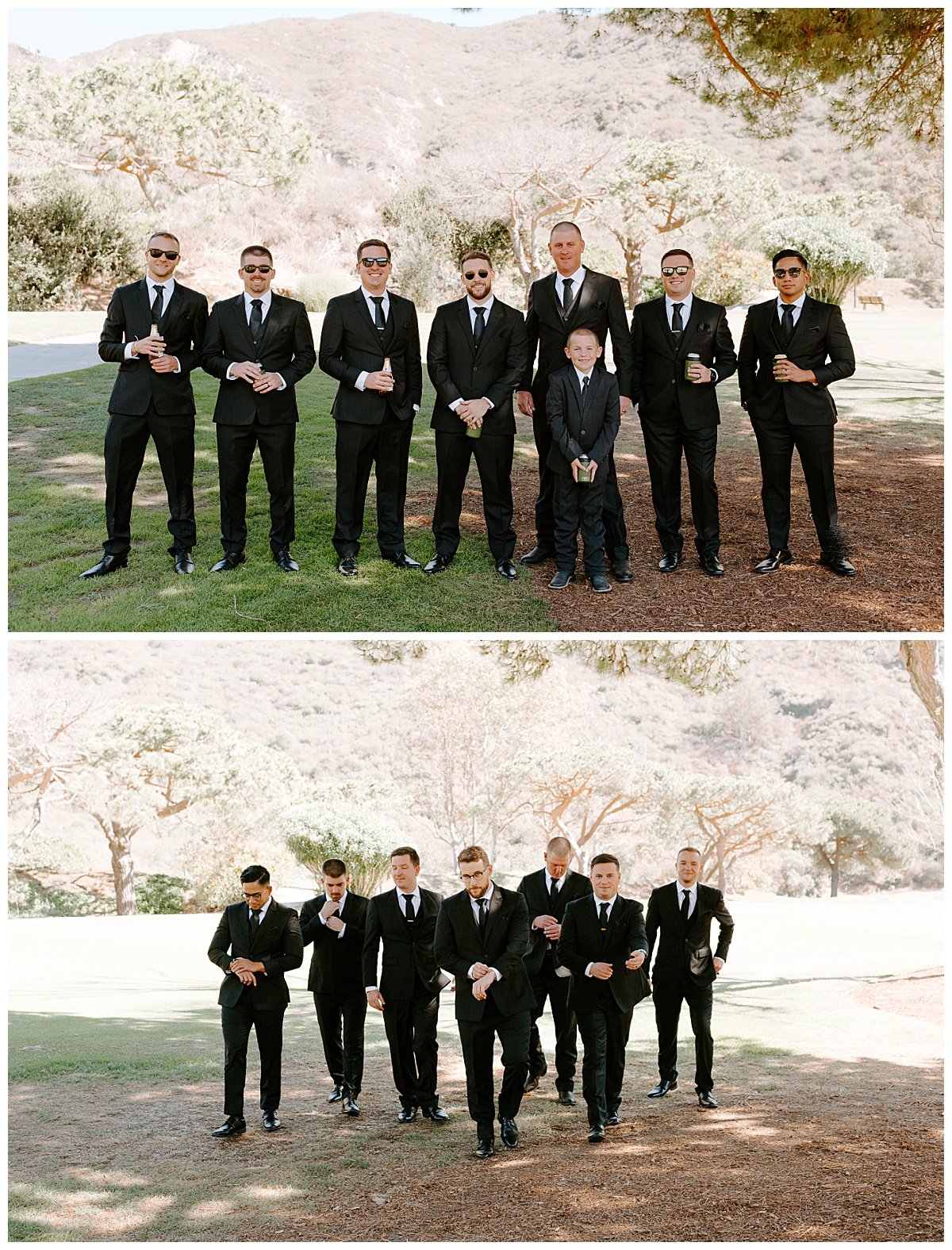 groom and groomsmen for Classic Wedding at The Ranch at Laguna Beach