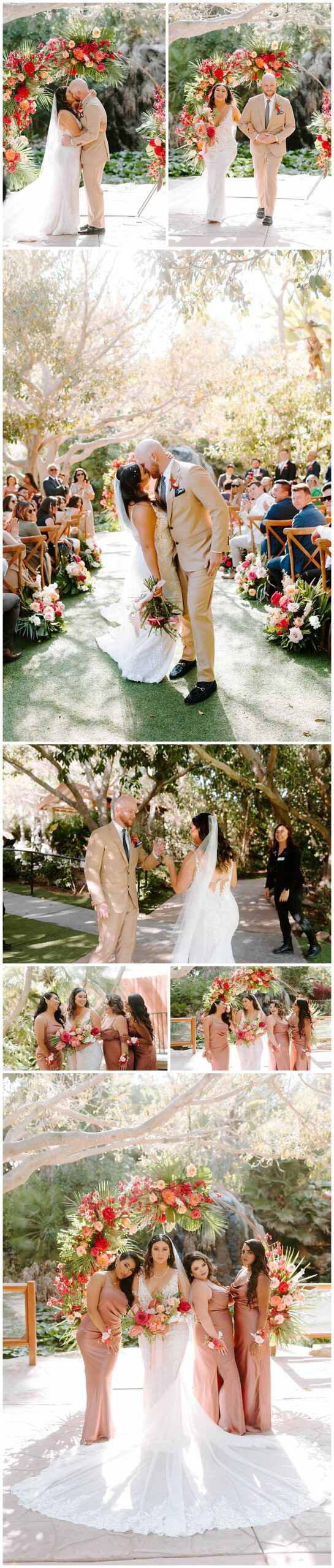 bride and groom say I do at the altar for spring wedding at the botanica wedding trademark venues in oceanside california