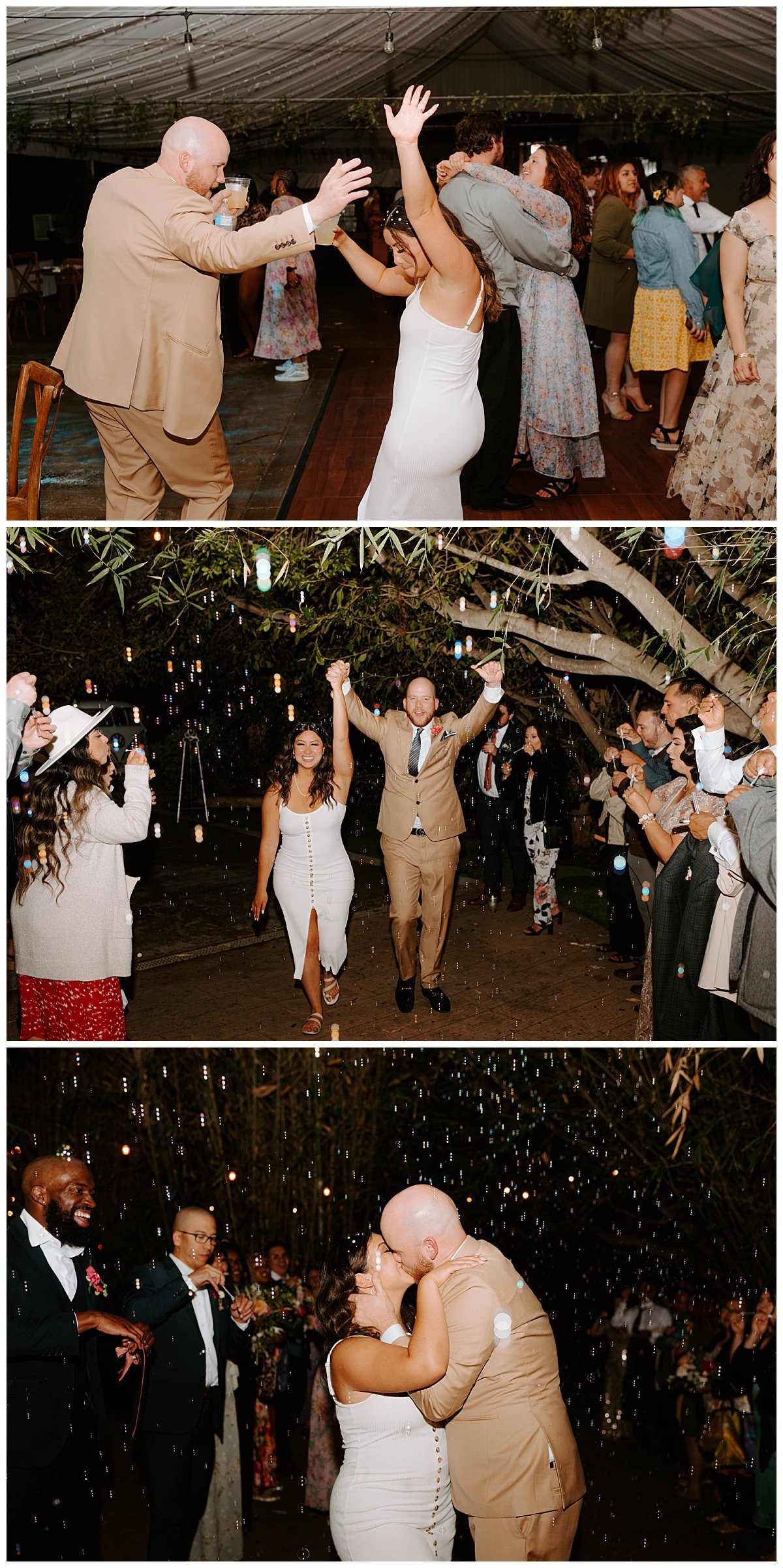 bride and groom dancing on the dance floor for spring wedding at the botanica wedding trademark venues in oceanside california