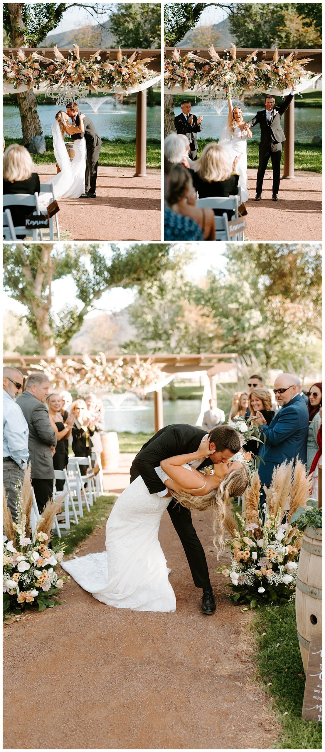 BRIDE AND GROOM EXCHANGE I DO FOR SPRING WEDDING AT THE HAWK RANCH WEDDING VENUE