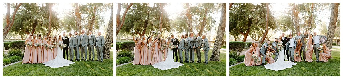 BRIDAL PARTY FOR SPRING WEDDING AT THE HAWK RANCH WEDDING VENUE