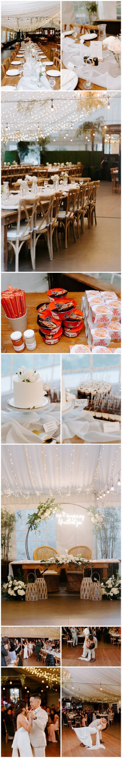 wedding reception table decor for winter wedding at the botanica wedding trademark venue in oceanside