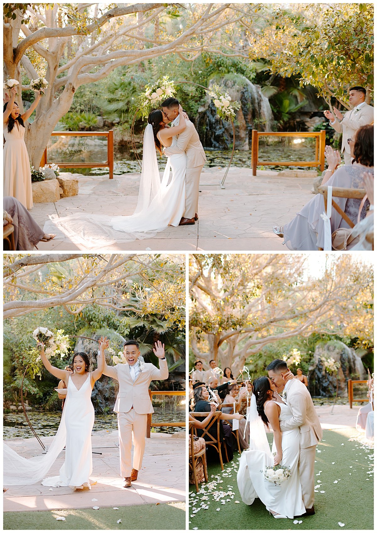 newlyweds for winter wedding at the botanica wedding trademark venue in oceanside